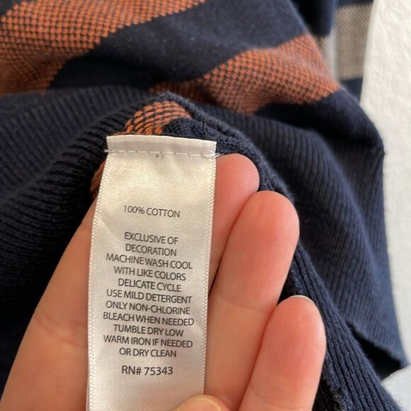 Telluride Clothing Company Striped Cotton Quarter Zip Sweater Size Large - Picture 7 of 9